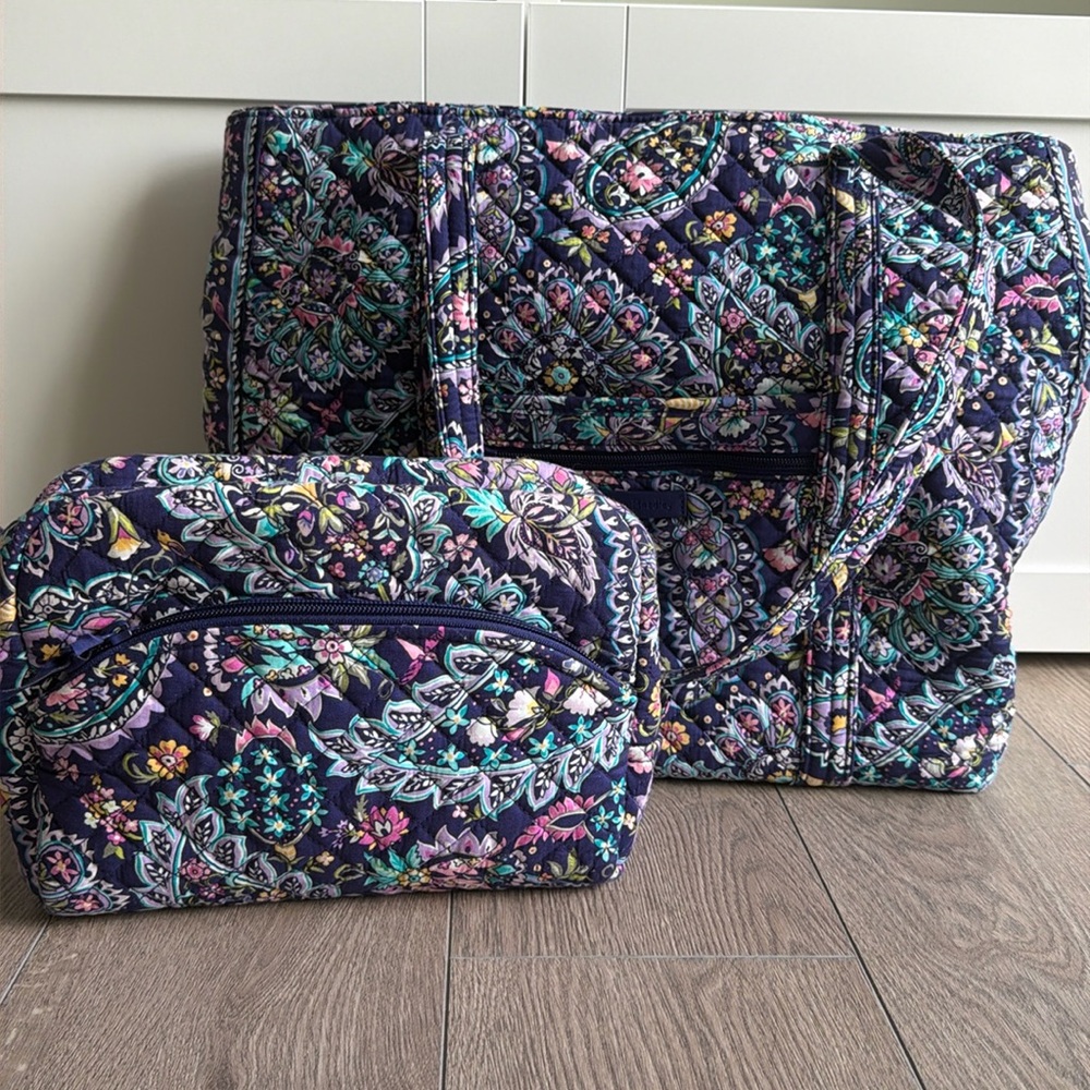 Vera Bradley Matching Tote + Cosmetic Bag